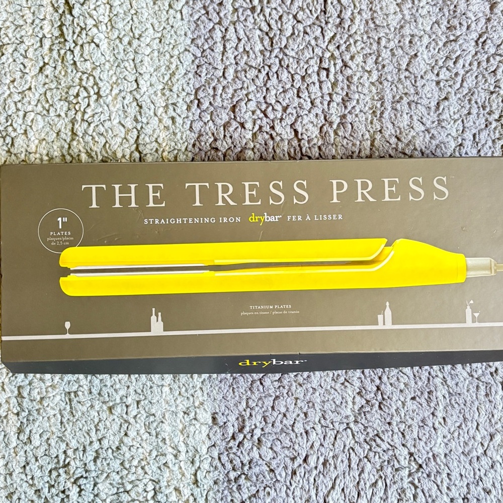 NEW Drybar The Tress Press Straightening Iron 1” Yellow